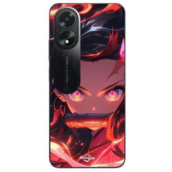 Funda De TeléFono - Maniacase - Oppo A58 - Demon Slayer Nezuko Kamado - Silicona TPU - Flexible Negro-image
