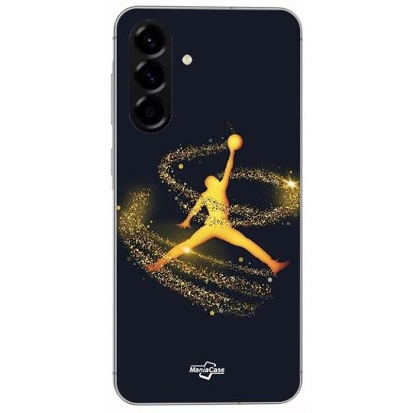 Funda - Maniacase - Samsung Galaxy A56 - Silicona - Flexible - Logo De Jordan Dorado Negro-image