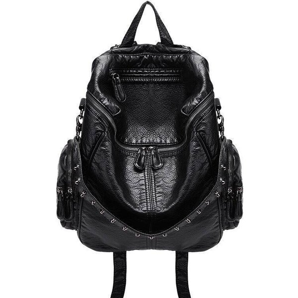 Mochila De Mujer Bolso De Cuero Mochila Femenina De Viaje Mochila Escolar De Cuero Femenina Para NiñAs Bolso-image