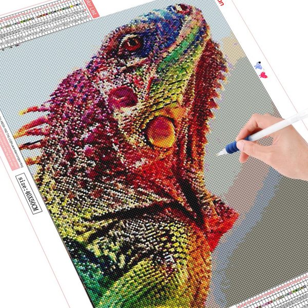 5D Diamante Bordado Punto De Cruz CamaleóN Taladro Completo Pintura Animal 50X70CM-image