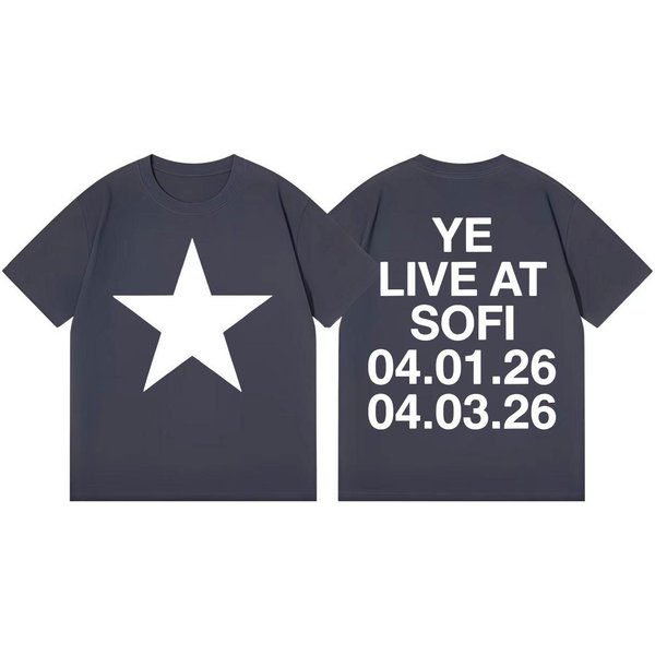 Rapero Kanye West Tour 2026 Camiseta De Merchandising Unisex Moda Femenina Hip Hop Camisetas De Manga Corta AlgodóN De Alta Calidad Camiseta Oversize L Gray-image