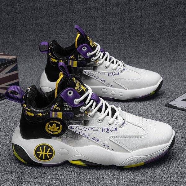 Zapatos De OtoñO Para Hombre Nuevos, Zapatos Deportivos Casuales De CañA Alta, Zapatos De Moda Para Hombre Para Street Style, Zapatos Deportivos Para Estudiantes Para Baloncesto 44 Black-image