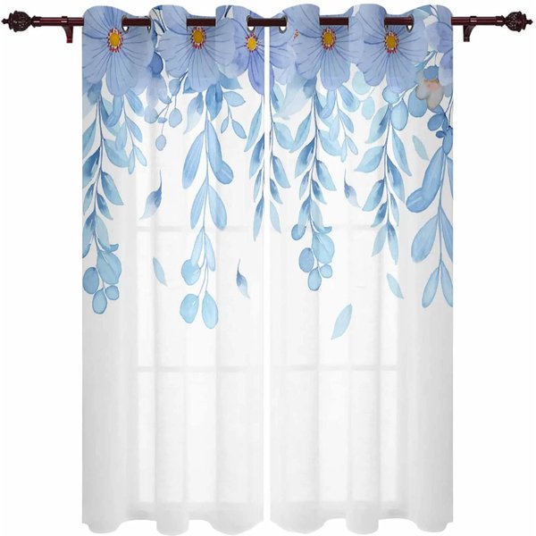 RośLina Akwarela Natura Nowoczesne ZasłOny Holowe Do Salonu Sypialni ZasłOny Okienne Panele ZasłOny W50 X H130(Cm)X2&Grommet Top-image