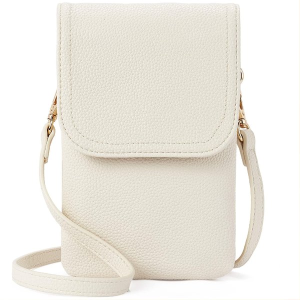 Bolsos Cruzados PequeñOs De Cuero Vegano Para Mujer, Bolsos De DiseñAdor Para TeléFono MóVil, Carteras Para Mujer Con Correa Ajustable Blanco-image