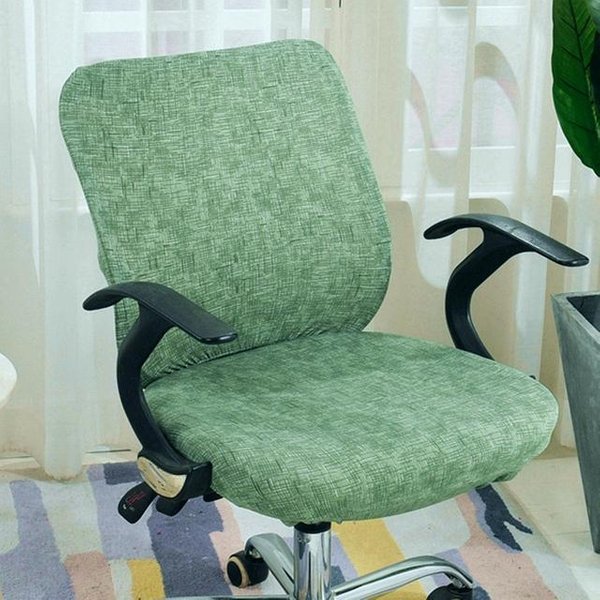 Juego De 2 Piezas Universal Dividido Uso De Oficina Funda Para Silla EláStica Spandex Funda Para Respaldo De Silla + Funda Para Asiento Anti-Suciedad Uso De Oficina Funda Para Silla De Ordenador Universal-image