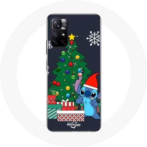 Funda - Maniacase - Xiaomi Redmi Note 11S 5G - Stitch Ohana - Feliz Navidad - Flexible Negro-image