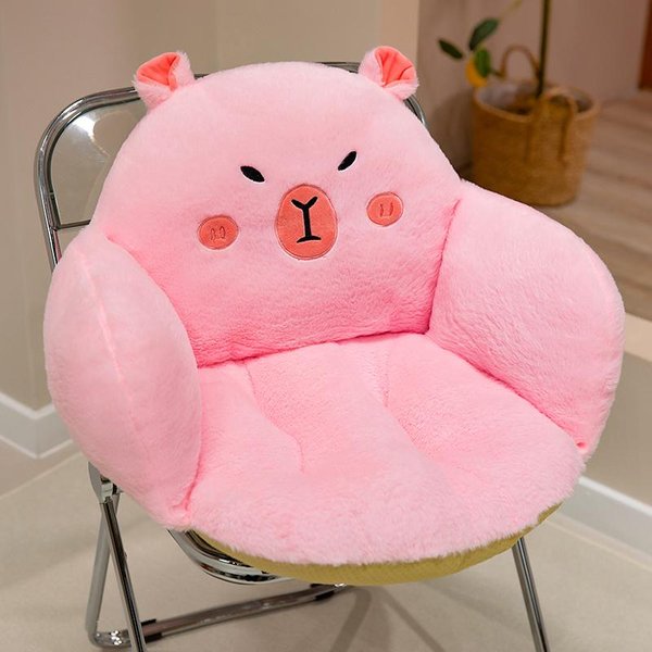 Adorable Almohada De Peluche De Capibara Dibujo Animado Lindo Suave Relleno Peluche Juguete Acogedor Capibara Soporte Lumbar Silla CojíN De Asiento Sofá DecoracióN Del Hogar 45-50Cm-image