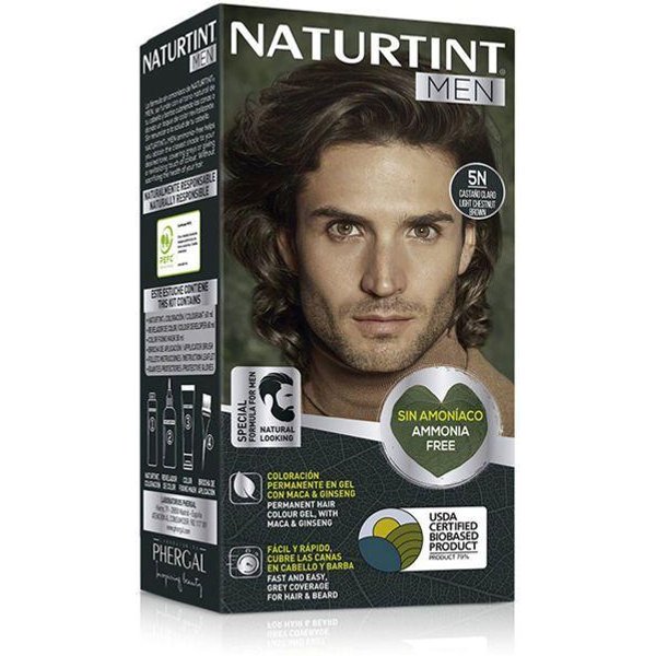 Naturtint MEN Tinte Sin AmoníAco #5N CastañO Claro 1 Unidad-image