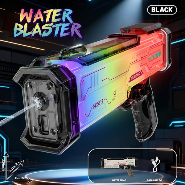 Ulepszony Elektryczny Pistolet Na Wodę Ze ŚWiatłEm LED DużA Pojemność 500ML Wyrzutnia Wodna Na Lato Plażę Basen Zabawę Na ŚWieżYm Powietrzu-image