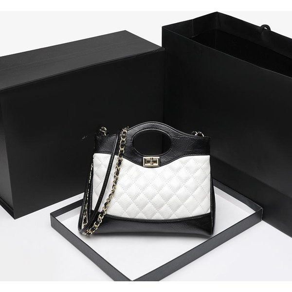 Elegante Bolso De Cadena Cuadros Diamante Bolso Cruzado De Mano Bolso De Hombro Todo En Uno Para Viajar Bolso De Mujer Black-image