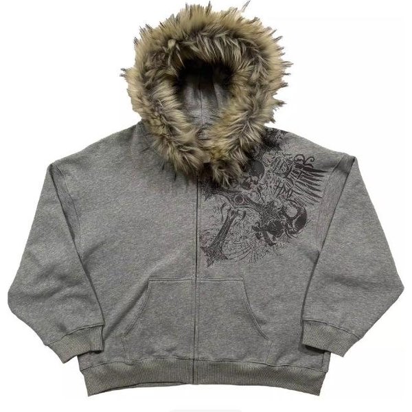 Jesienno-Zimowa Bluza Z Kapturem Y2K, Unisex, Zapinana Na Zamek, Gruba, Prosta, Codzienna, Wszechstronna I Niebanalna 2XL-image