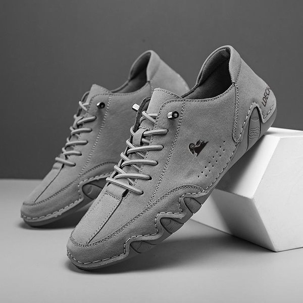 SkóRzane Buty MęSkie Casualowe Trampki OddychająCe SkóRzane Mokasyny Buty Do Jazdy Samochodem RęCznie Robione MęSkie Buty Do Chodzenia GorąCa Wyprzedaż Mokasyny Obuwie 46-image