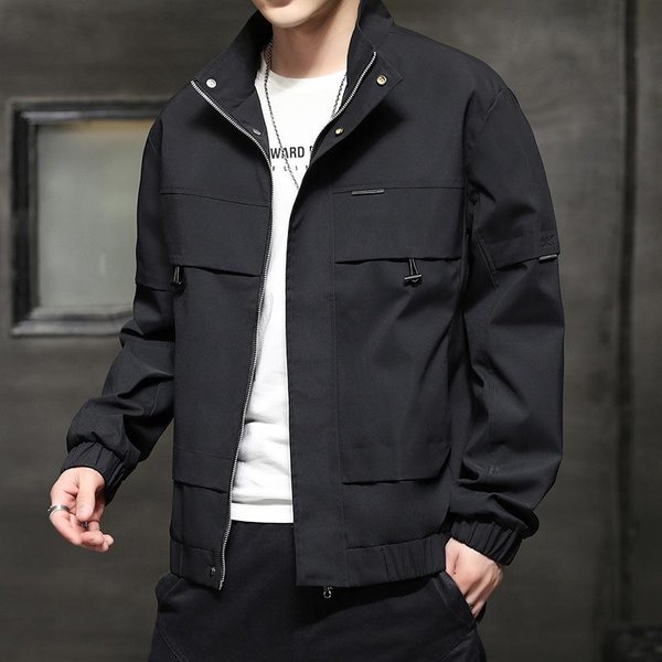 Abrigo De Hombre Primavera Y OtoñO Ropa De BéIsbol De Marca De Moda Casual Nueva Ropa De Primavera VersióN Coreana De La Chaqueta De Carga De Tendencia Ropa De Hombre 4XL Black-image