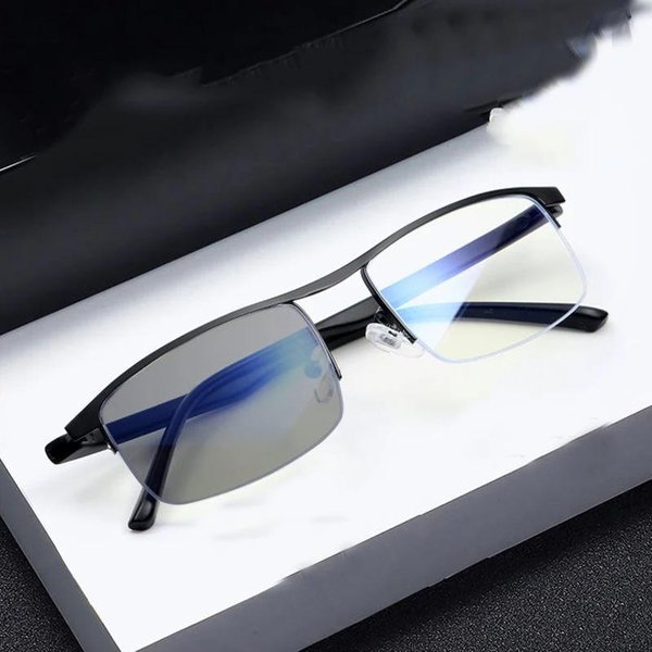 Modne MęSkie Biznesowe Fotochromowe Okulary PrzeciwsłOneczne Dla OsóB Z KróTkowzrocznośCią Unisex Moda Anty-Niebieskie śWiatłO Okulary Do Bliskiego Wzroku Minus Okulary Dioptrii -5.0-image