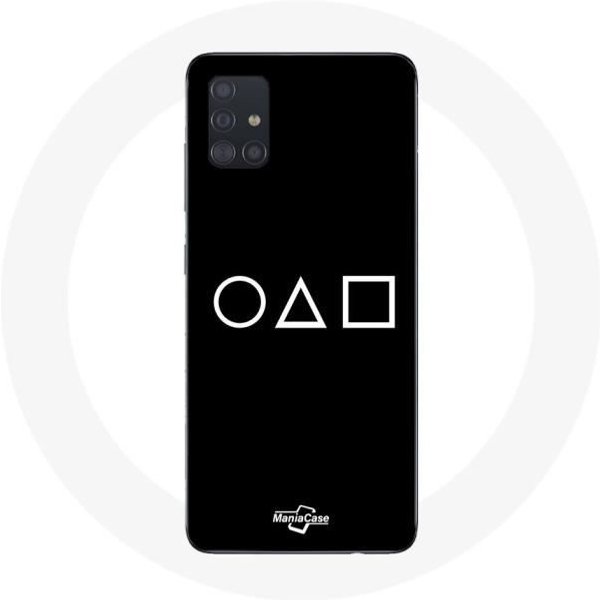 Funda Para Samsung Galaxy A71 Juego Del Calamar Logo SíMbolos CíRculo Cuadrado TriáNgulo Fondo Negro-image
