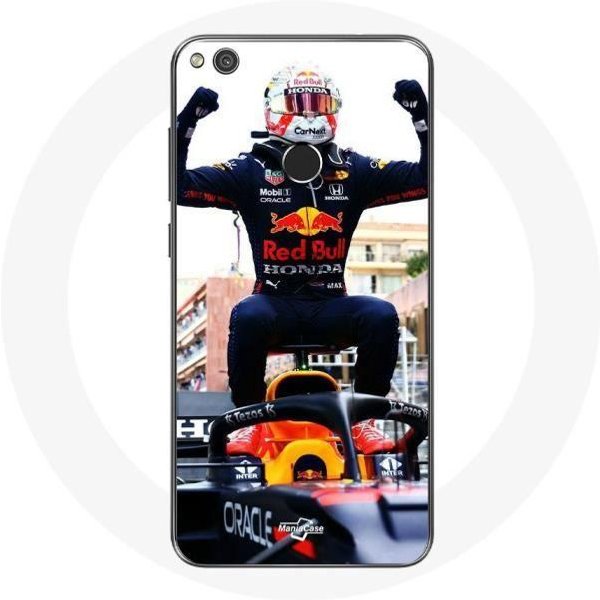 Funda Para Huawei P8 Lite 2017 FóRmula 1 Max Verstappen Piloto De Automovilismo F1 Negro Rojo Y Amarillo-image