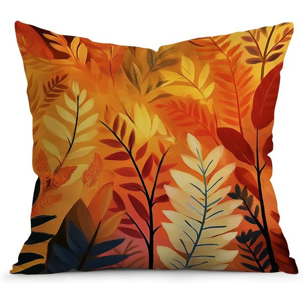 Plantas De OtoñO Cojines Funda De Almohada Funda De CojíN De PoliéSter CojíN Decorativo Para Sofá Funda De CojíN DecoracióN Del Hogar 45X45Cm-image
