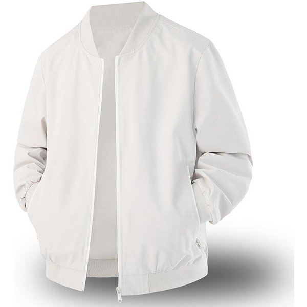 Chaqueta De BéIsbol Casual Holgada Para Hombre En Primavera Y OtoñO, Estilo Americano Xxxl White-image