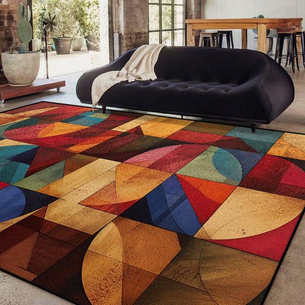 Nowoczesny Geometryczny Abstrakcyjny Dywan Do Salonu Sypialni DużY AntypośLizgowy Dywan PodłOgowy Zmywalny WystróJ Domu 80X120Cm(31X46In)-image