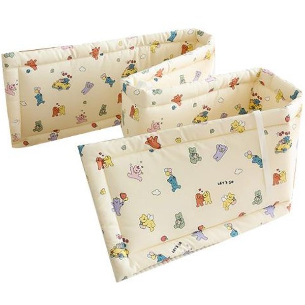 Protector De Cuna Universal Borde Suave Para Cuna Acolchado De AlgodóN Transpirable Para Cuna De Bebé Parque Infantil Cama Lateral ProteccióN Forro Seguro Para Cuna Para NiñOs NiñAs M K-image