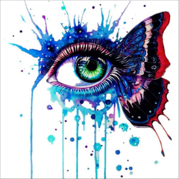 Pintura De Diamantes 5D Punto De Cruz Taladro Completo Ojo De Mariposa PedreríA De Diamantes Bordado DecoracióN Del Hogar 30X30Cm-image