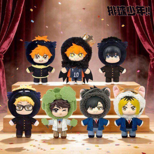 Nueva Serie Original De MuñEcos De Vinilo De Mascota De Haikyuu Caja Sorpresa Colgante De Peluche Hinata Shoyo Tobio Kageyama Oikawa Tooru Juguete Regalo De CumpleañOs Brown-image