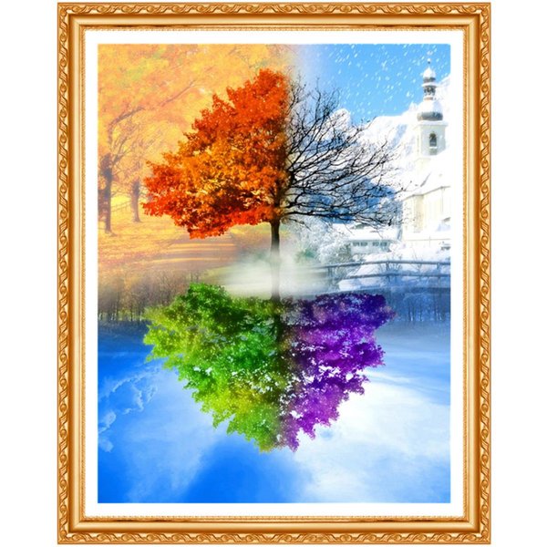 Pintura De Diamantes 5D DIY Bordado De Diamantes Redondos Completos Paisaje Diamante Redondo Pintura De Diamantes Redondos 20X30CM-image