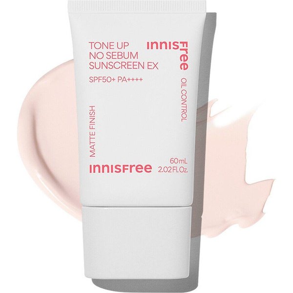 1+1 Innisfree Tone Up No Sebum Sunscreen SPF50 Pa+++ 60Ml Sklep Oryginalny White-image