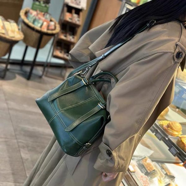 Bolso De Mano De Gran Capacidad Bolso De Cuero Vacuno Bolso De Mujer De Alta Gama Bolso De Hombro De Cuero Inclinado 32*14*23-image