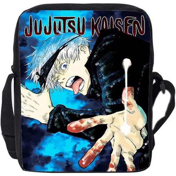 JapońSka Anime Jujutsu Torba Messenger Dla ChłOpcóW DziewcząT Torba Na Ramię Damskie Torebki Kaisen Gojo Satoru Yuji Itadori Torby Crossbody Prezent Blue-image