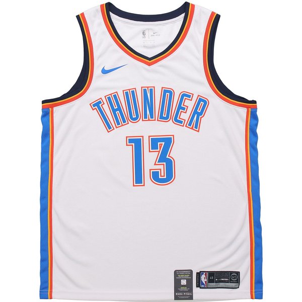 Camiseta Swingman Nike NBA Paul George EdicióN Association, Camiseta De Hombre Oklahoma City Thunder Blanca 864437-104 XL-image