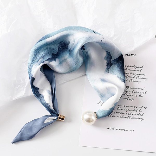 Elegante Bufanda Con Cierre MagnéTico De Cola De Perla Nueva VersáTil Transpirable Moda Accesorio ArtíStico Envoltura Para Cuello Bufandas Regalos Gray-image