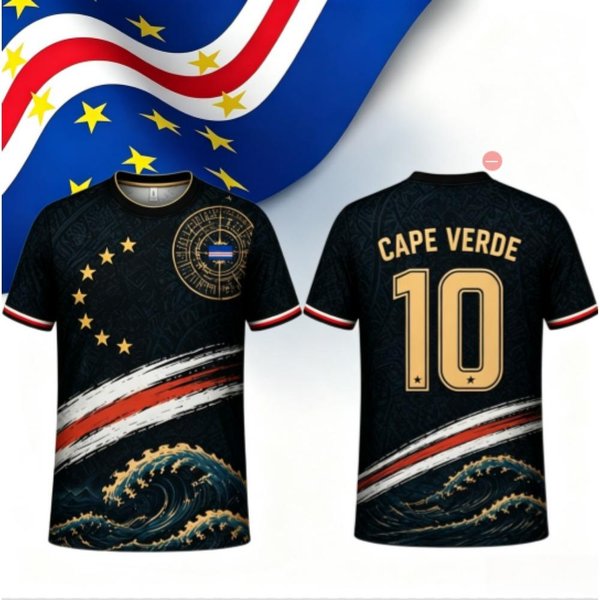 2026 Cabo Verde Vozinha Estampado Camisetas De FúTbol Para Hombre Verano Secado RáPido Transpirable Deporte Manga Corta Uniforme De Entrenamiento De FúTbol 5XL-image