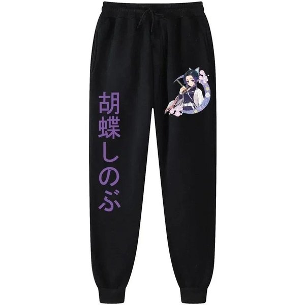 Demon Slayer Blade Spodnie DłUgie Z Nadrukiem MęSkie Outdoorowe Sportowe Fitness Joggingowe Casualowe Spodnie MęSkie ŚCiąGane Polarowe Spodnie Dresowe M Black-image