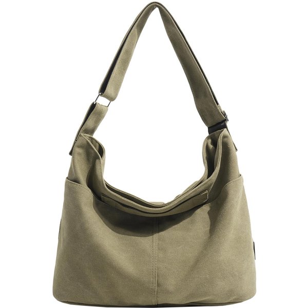 Bolsos Cruzados De Lona De Gran Capacidad Para Mujer, Bolsos Mensajeros Lisos De Corea, Bolsos De Hombro De Tela De AlgodóN, Paquetes Suaves Black-image