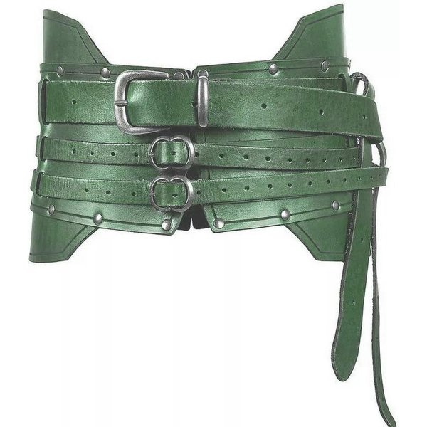 ŚRedniowieczny Renesansowy Gorset Szeroki Pas Zbroja Wiking Rycerz Wojownik Pas Biodrowy Steampunk Pirat Larp Kostium Cosplay Dla Kobiet MężCzyzn One Size Zielony-image