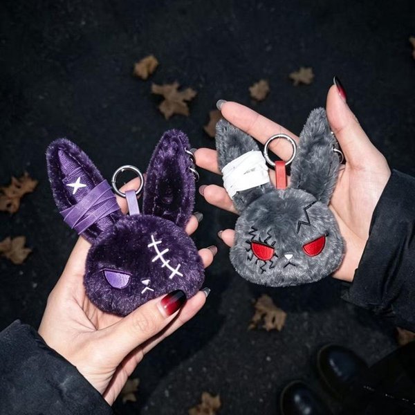 Brelok Ciemny KróLik Styl Gotycki KróLiczek Breloczek Do Kluczy Zawieszka Do Plecaka Zawieszki KreskóWkowy Breloczek Prezent Na Urodziny Gray-image