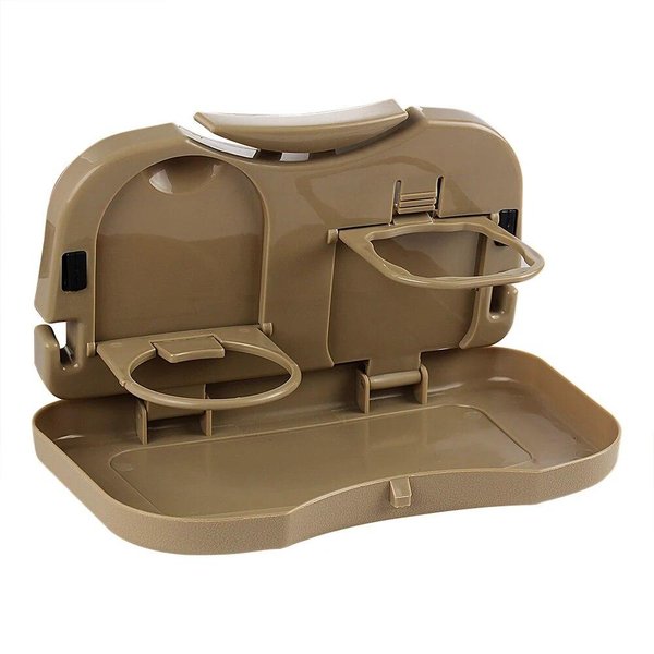 Mesa Para Asiento Trasero De Coche, Portavasos Para Coche, Mesa Plegable Para Coche, Soporte De Escritorio, Bandeja Para Vasos Y Bebidas Para Coche, Accesorios Para Coche Beige-image