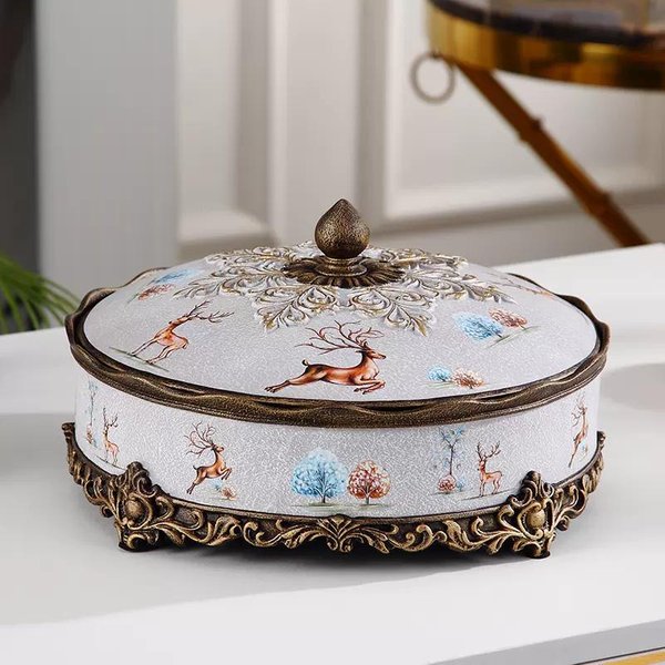 Plato De Frutas Secas De Estilo Europeo Para El Hogar, Creativo, Sencillo, Con Semillas De MelóN, Aperitivos, Plato De Frutas Con Tapa, Caja De Dulces Y Nueces Para Sala De Estar-image
