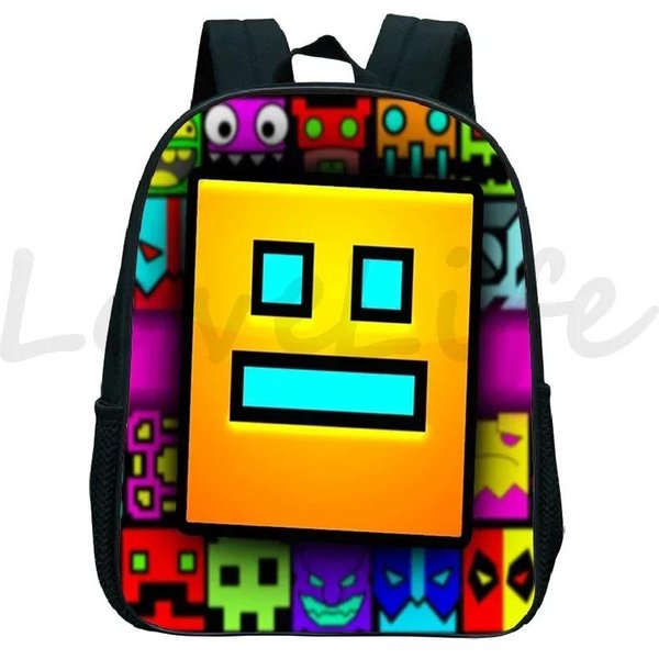 ZłE Plecaki Geometry Dash Do Przedszkola Dla ChłOpcóW I Dziewczynek Plecak Anime MałY Plecak Na KsiążKi Dla Dzieci KreskóWkowe Torby Szkolne Plecak Dla Dzieci-image