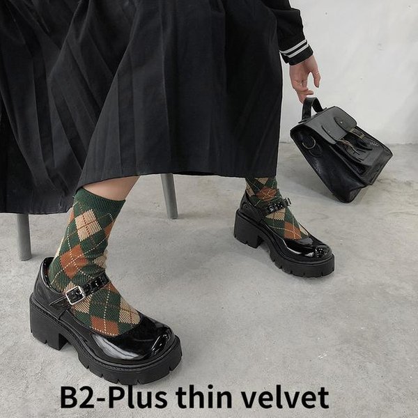 JapońSkie Buty Mary Jane Damskie Na Grubej Podeszwie W Stylu College Pojedyncze Buty Wiosna Lato Nowy Styl Klamra Retro Czarne Buty 39-image