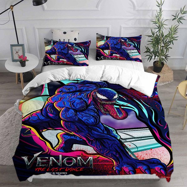 Juegos De Cama Venom The Last Dance Funda NóRdica Suave Cubrecama Cubierta De EdredóN Funda De Almohada Juegos De 2-3 Piezas TamañO NiñO Adulto EU Single 135X200Cm-image