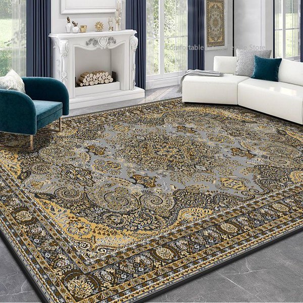 Alfombra De Estilo Persa Para Sala De Estar DecoracióN Del Hogar Alfombra Retro Para SalóN Alfombra Suave Para Dormitorio Alfombras Antideslizantes De Noche Lavable 200X300 80Cm X 120Cm-image