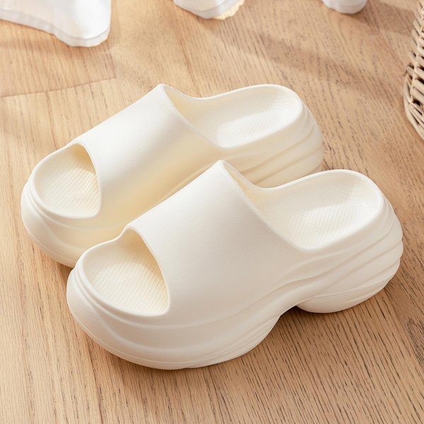 Sandalias De Verano Para Mujer TacóN De CuñA Clip Dedo Chanclas Zapatillas Plataforma Suela Gruesa Punta Abierta Sandalias De Playa Suaves CóModas Para Exterior 36-37 Beige-image