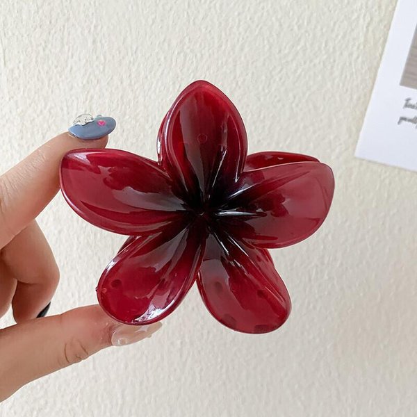 Horquilla De Plumeria Con Degradado Para Mujer, Pinzas Para El Pelo Con Forma De Frangipani, Pinzas Para El Pelo Con Forma De Cangrejo, Pinzas Para El Pelo Con Forma De TiburóN-image
