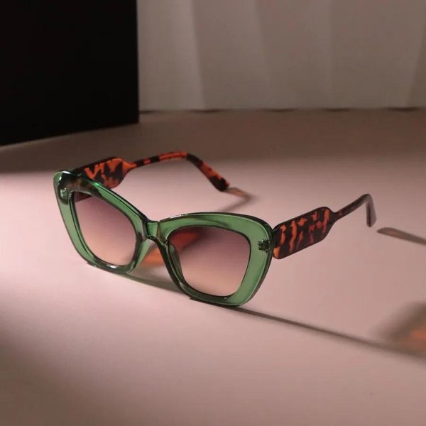 Elegantes Gafas De Sol Degradadas Para Mujer Hombre Ojo De Gato Gafas De Sol GeoméTricas Femeninas Colores Verdes Espejo DiseñAdor Moda Other-image