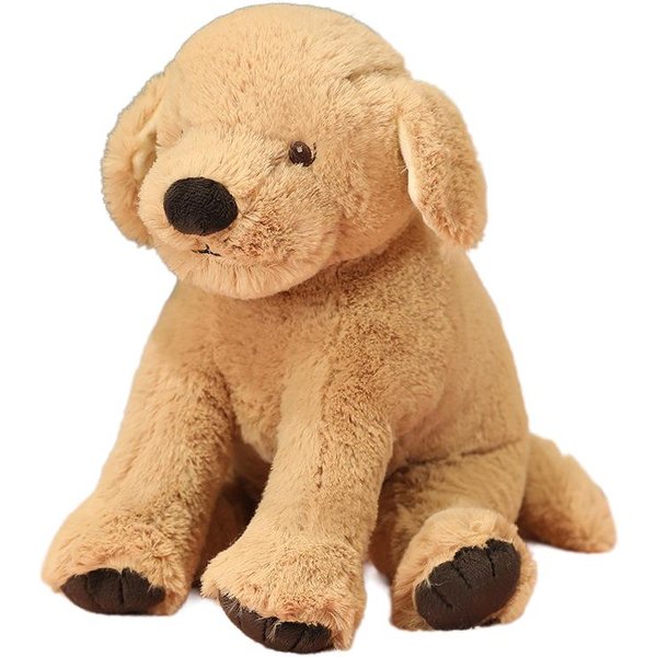 BrąZowy Pies Labrador Pluszowa Lalka Wypchana Puszysty Wystawiony JęZyk UśMiechnięTy Szczeniak Poduszka Towarzysz Snu Prezent 40Cm Beige-image