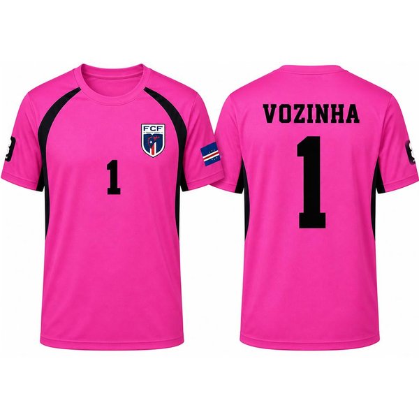 Republika Zielonego PrzyląDka Vozinha Nr 1 Koszulka PiłKarska Bramkarza Unisex KróTki RęKaw Treningowy Meczowy Fan Top 3XL-image