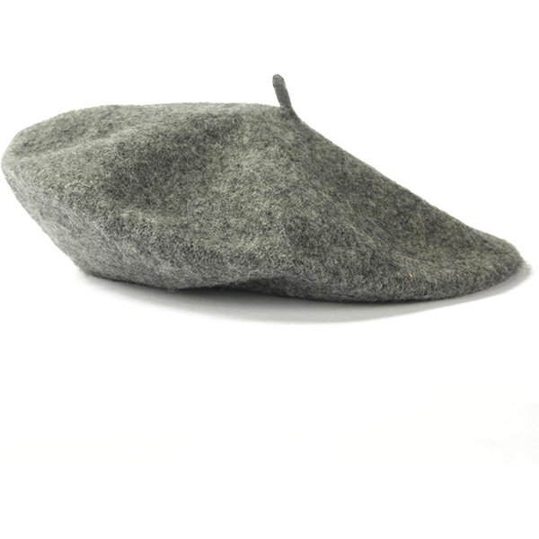 Wielokolorowy WełNiany Kapelusz Beret Kobiety DziewczęTa Wiosna Francuski Vintage Kapelusz Malarza Artysta GłAdka Czapka Beanie Elegancka Dama Wszystko PasująCe Czapki Szary-image