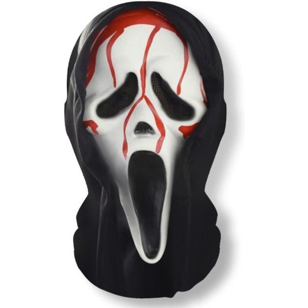 Maska 3D Halloween Duch Twarz Kominiarka PełNotwarzowa Elastyczna Siateczka OddychająCa Nakrycie GłOwy Zombie Impreza Horror Halloween Cosplay Rekwizyty White-image